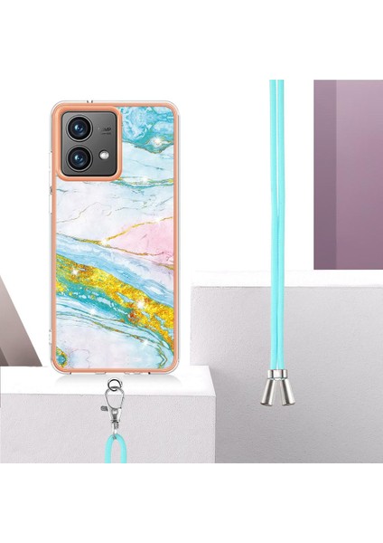 Motorola Moto G84 Crossbody Mermer Telefon Kılıfı (Yurt Dışından)