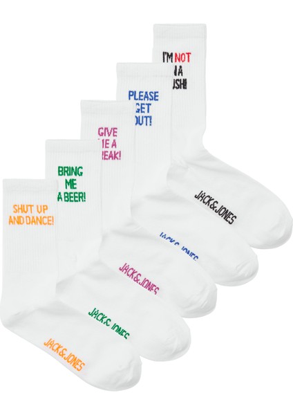 Jacstate Tennıs Socks 5 Pack Erkek Beyaz Çorap 12252098-01