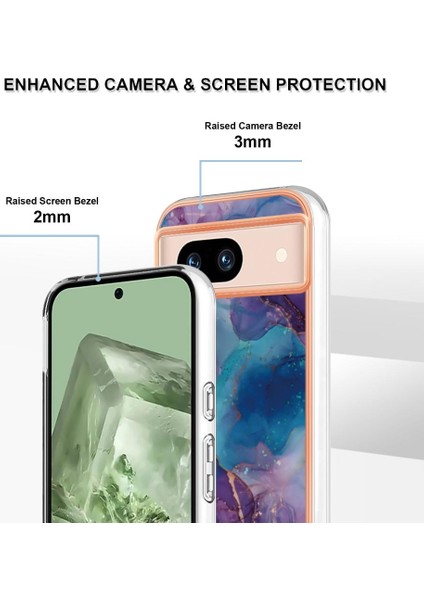 Google Piksel 8A Silikon Tpu Mermer Uyumlu Telefon Kılıfı (Yurt Dışından)
