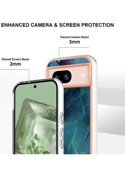 Google Piksel 8A Silikon Tpu Mermer Uyumlu Telefon Kılıfı (Yurt Dışından)