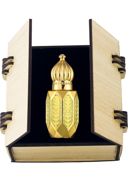 Kabe Örtüsü Kokusu Premium Gold Rollon Cam Parfüm Şişe ve Kadife Süngerli Akçaağaç Ahşap Kutu 6 ml