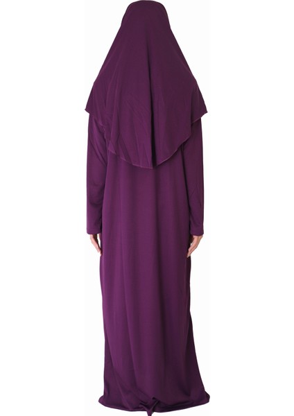 Koyu Mürdüm Fermuarlı Namaz Elbisesi1