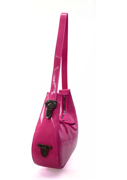 Kadın Rugan Deri Baget Cherry Bag Kol Çantası fiyatları