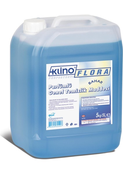 Deniz Klino Flora Bahar Yüzey Temizleyici Yer Temizlik Sıvısı - 5 Kg. - Bidon
