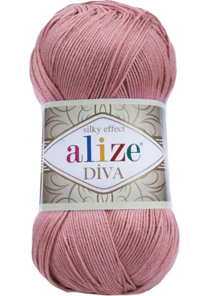 5 Adet Diva Merserize Ip Yazlık Bikini Bustiyer Bluz Örgü Ipi 354 Gül