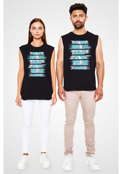 Sinek Kuşu Siyah Unisex Kolsuz Kesik Kol T-Shirt fiyatları