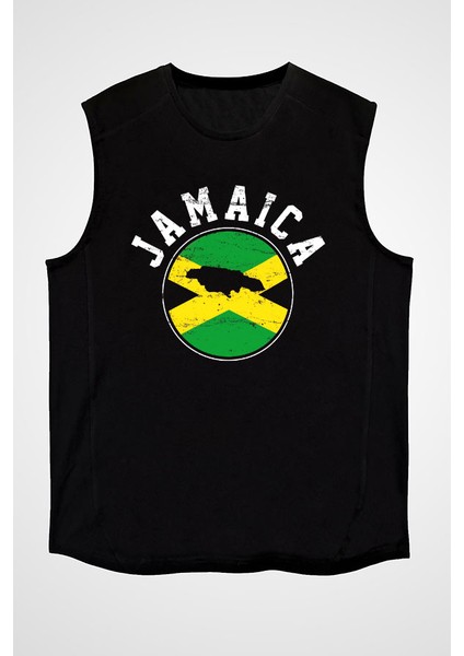 Jamaika Siyah Unisex Kolsuz Tişört Kesik Kol T-Shirt fiyatları
