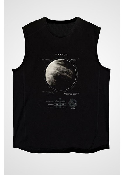 Uranüs Fiziksel Özellikleri Siyah Unisex Kolsuz Tişört Kesik Kol T-Shirt fiyatları