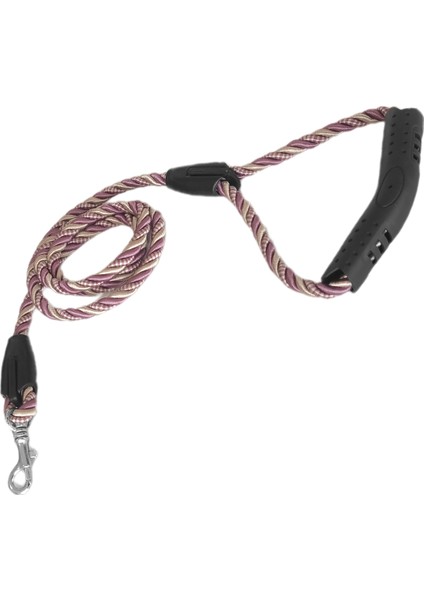 Üçlü Sarmallı Köpek Gezdirme Halatı 1 CM-120 cm Lila Krem