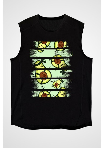 Avokado Ninja Siyah Unisex Kolsuz Tişört Kesik Kol T-Shirt fiyatları