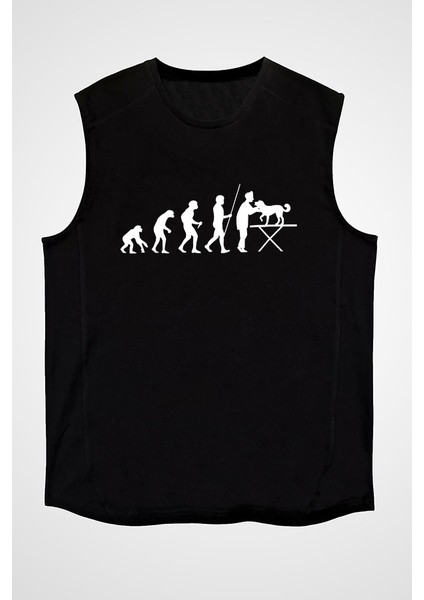 Veteriner Evrimi Siyah Unisex Kolsuz Tişört Kesik Kol T-Shirt fiyatları