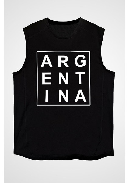 Arjantin Siyah Unisex Kolsuz Tişört Kesik Kol T-Shirt fiyatları