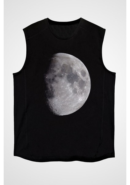 Merkür Siyah Unisex Kolsuz Kesik Kol T-Shirt