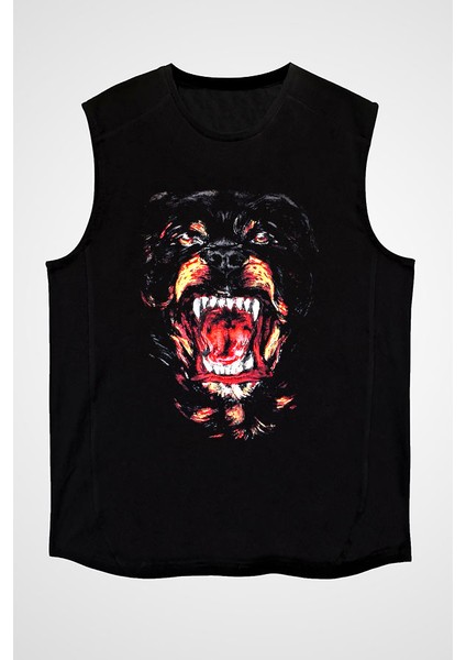 Köpek Siyah Unisex Kolsuz Tişört Kesik Kol T-Shirt fiyatları