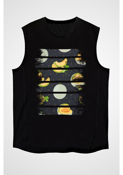 Kavun Siyah Unisex Kolsuz Tişört Kesik Kol T-Shirt fiyatları