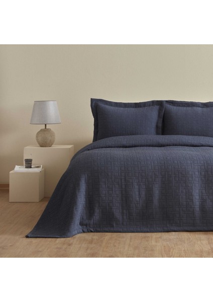 Corner Çift Kişilik Yatak Örtüsü Seti Indigo
