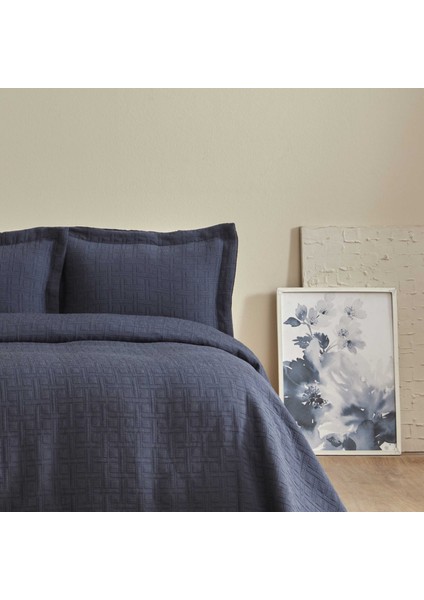 Corner Çift Kişilik Yatak Örtüsü Seti Indigo