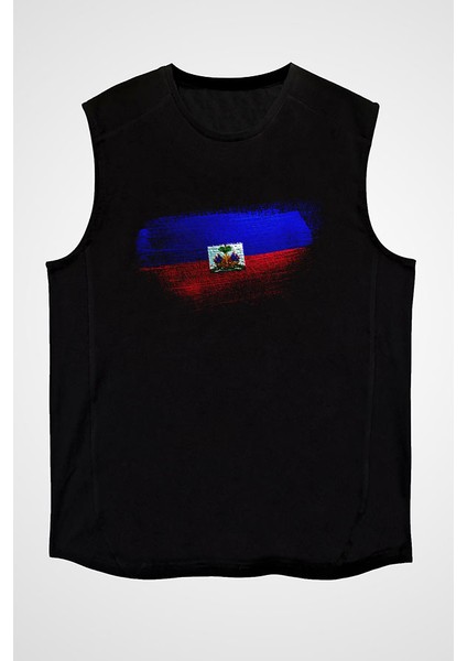 Haiti Siyah Unisex Kolsuz Tişört Kesik Kol T-Shirt fiyatları
