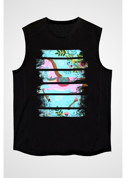Lila At Siyah Unisex Kolsuz Tişört Kesik Kol T-Shirt fiyatları