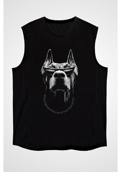 Siyah Giyen Dobermanlar Siyah Unisex Kolsuz Tişört Kesik Kol T-Shirt fiyatları