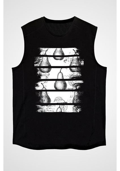 Armut Siyah Unisex Kolsuz Kesik Kol T-Shirt