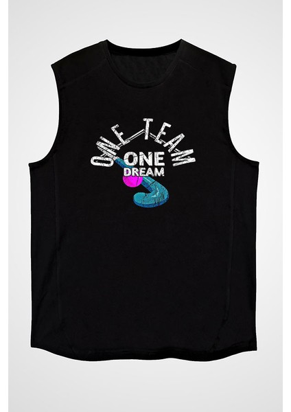 Çim Hokeyi Siyah Unisex Kolsuz Tişört Kesik Kol T-Shirt