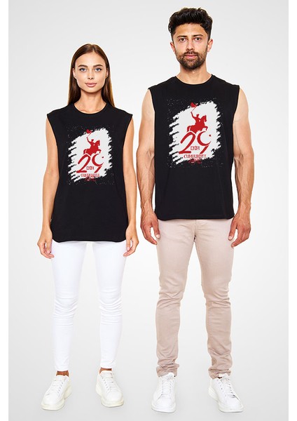 29 Ekim Cumhuriyet Bayramı Siyah Unisex Kolsuz Tişört Kesik Kol T-Shirt fiyatları