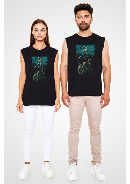 Dalgıç Siyah Unisex Kolsuz Tişört Kesik Kol T-Shirt fiyatları