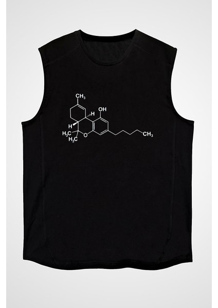 Kimyager Siyah Unisex Kolsuz Tişört Kesik Kol T-Shirt