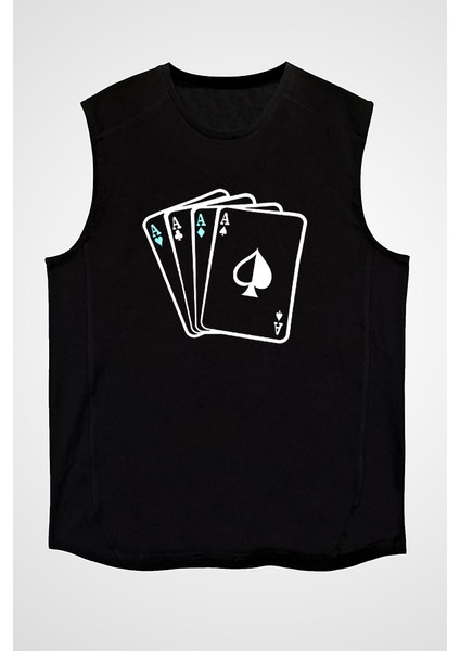 Briç Siyah Unisex Kolsuz Tişört Kesik Kol T-Shirt