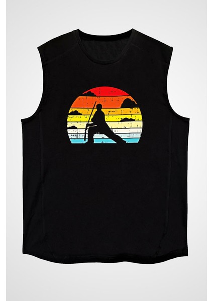 Wushu Siyah Unisex Kolsuz Tişört Kesik Kol T-Shirt