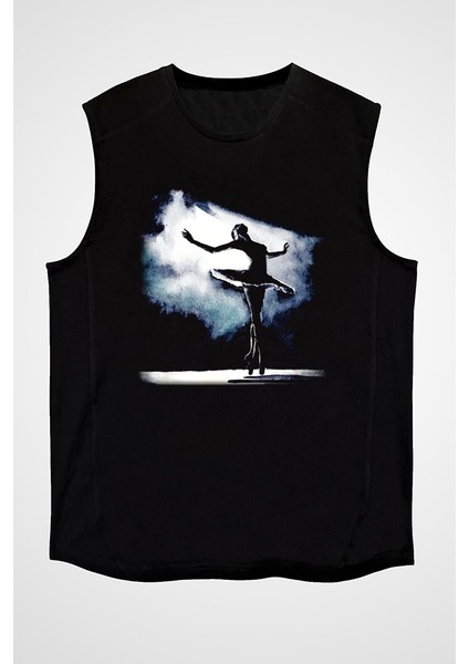 Bale Siyah Unisex Kolsuz Tişört Kesik Kol T-Shirt