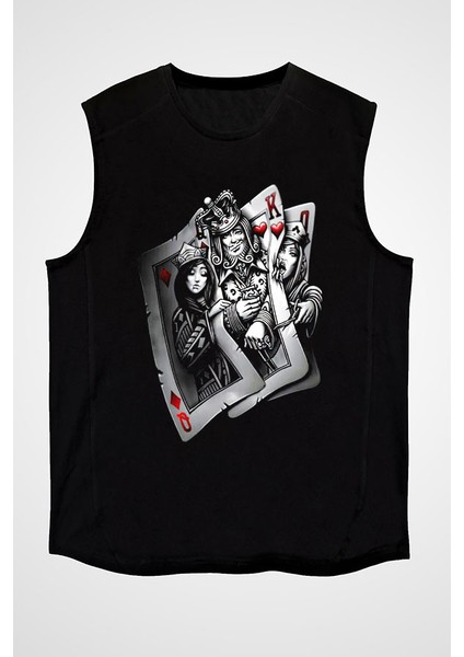 Papaz ve Kızlar Siyah Unisex Kolsuz Tişört Kesik Kol T-Shirt