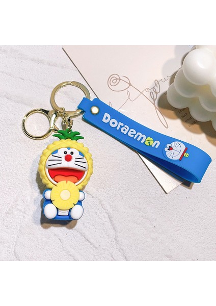 Karikatür Meyve Doraemon Anahtarlık Jingle Kedi Çift Okul Çantası Kolye Araba Anahtarlık Sarı Turuncu Tarzı (Yurt Dışından)