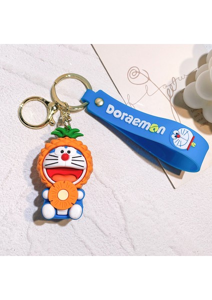 Karikatür Meyve Doraemon Anahtarlık Jingle Kedi Çift Okul Çantası Kolye Araba Anahtarlık Turuncu Turuncu Tarzı (Yurt Dışından)