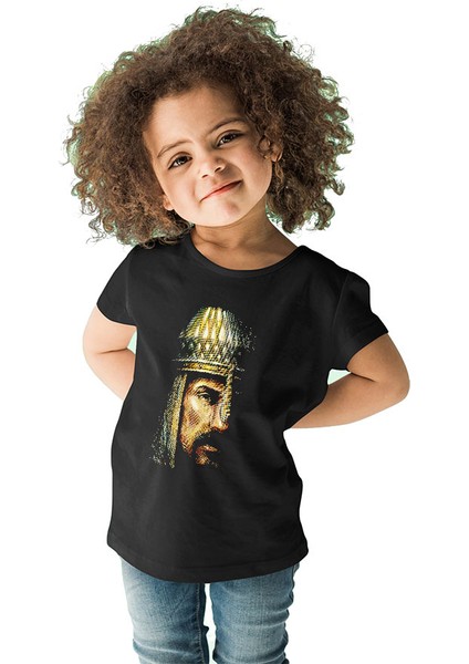Alparslan Siyah Unisex Çocuk Tişört T-Shirt