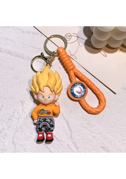 Ikinci Nesil Moda Dragon Ball Bebek Goku Anahtarlık Kolye Anime Çizgi Film Karakteri Kolye Süper Saiyan Trendi: Saiyan Goku (Yurt Dışından)