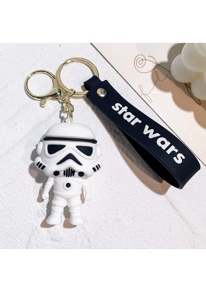 Star Wars Beyaz ve Siyah Savaşçı Anahtarlık Pvc Çift Çanta Zarif Araba Anahtarlık Kolye Beyaz Asker (Yurt Dışından)