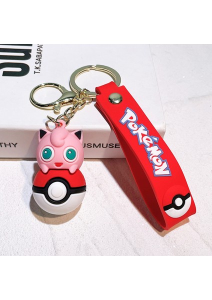 Karikatür Animasyon Pikachu Poke Topu Anahtarlık Pokémon Bebek Okul Çantası Kolye Araba Anahtarlık Yüzük Poke Topu Puding (Yurt Dışından)