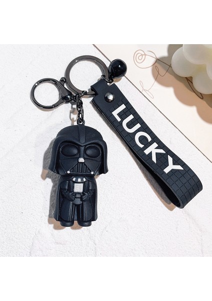 Star Wars Beyaz ve Siyah Savaşçı Anahtarlık Pvc Çift Çantası Zarif Araba Anahtarlık Kolye Darth Vader (Yurt Dışından)