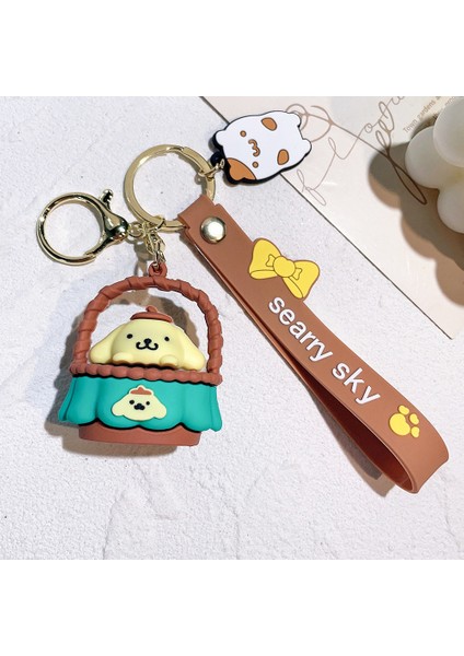 Ikizler Sanrio Karikatür Anahtarlık Sevimli Kurome Bebek Kız Çanta Kolye Araba Anahtarlık Yüzük Beşiği 2 (Yurt Dışından)