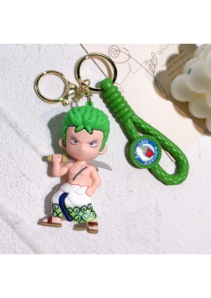 6. Nesil Tek Parça Anahtarlık Luffy Nami Sanji Zoro Anahtarlık Dragon Ball Bebek Erkek ve Dişi Kolye Kolye Üç Kılıç Tarzı - Zoro (Yurt Dışından)