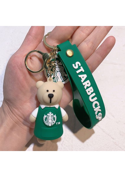 Starbucks Süt Çay Bardağı Anahtarlık Karikatür Araba Kolye Bebek Takı Sevimli Çanta Anahtarlık Ayakta Nesil Yeşil (Yurt Dışından)