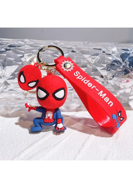 Karikatür Marvel Olağanüstü Iyi ve Kötü Örümcek Adam Anahtarlık Pvc Silikon Kolye Araba Çift Kolye B (Yurt Dışından)