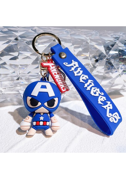 Avengers Bebek Anahtarlık Çizgi Film Bebeği Araba Anahtarlık Kolye Marvel Anahtarlık Küçük Emtia Kaptan Amerika (Yurt Dışından)