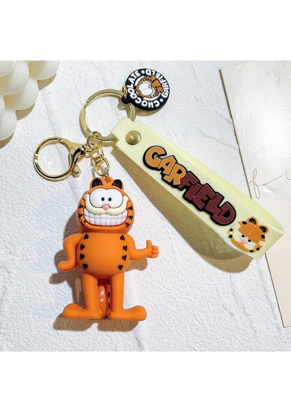 Turuncu Komik Kedi Karikatür Anahtar Kolye Yumuşak Plastik Karikatür Araba Anahtarlık Kolye Garfield Gibi (Yurt Dışından)