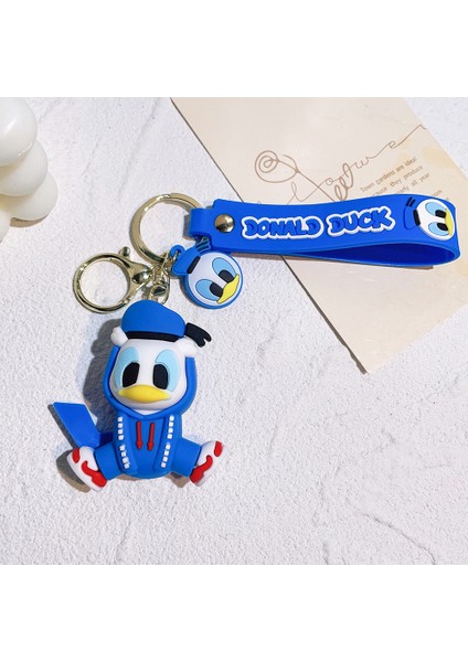 Mickey Çift Anime Anahtarlık Araba Karikatür Sevimli Anahtar Kolye Bebek Çantası Kolye Anahtarlık Donald Duck (Yurt Dışından)