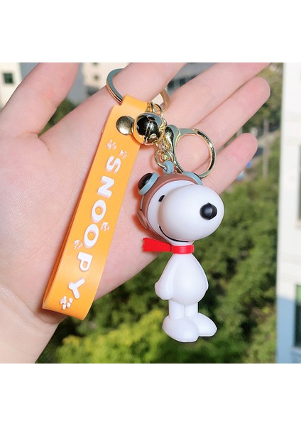 Karikatür Snoopy Anahtarlık Araba Anahtarlık Sevimli Çanta Kolye Tutkal Bebek Pilot Snoopy (Yurt Dışından)