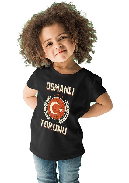 Osmanlı Torunu Siyah Unisex Çocuk Tişört T-Shirt