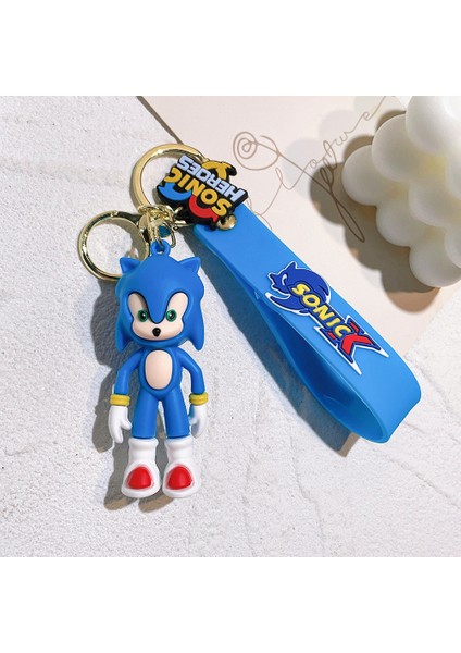 Sonic Fare Anahtarlık Araba Karikatür Karikatür Sevimli Anahtar Kolye Bebek Çanta Kolye Anahtarlık Mavi (Yurt Dışından)